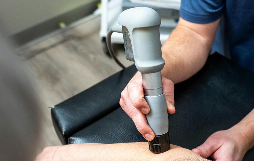 An ultrasound probe scanning