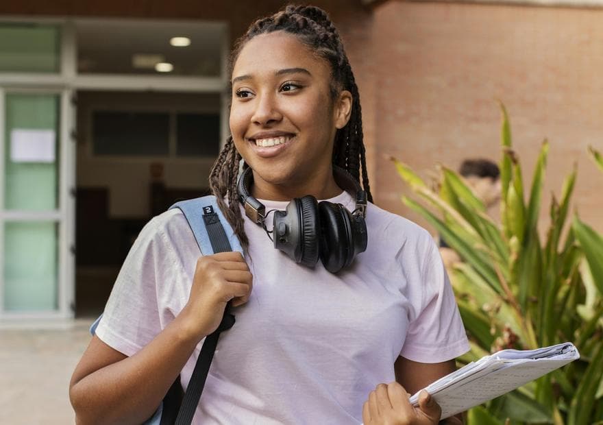 A new university student ready to enrol