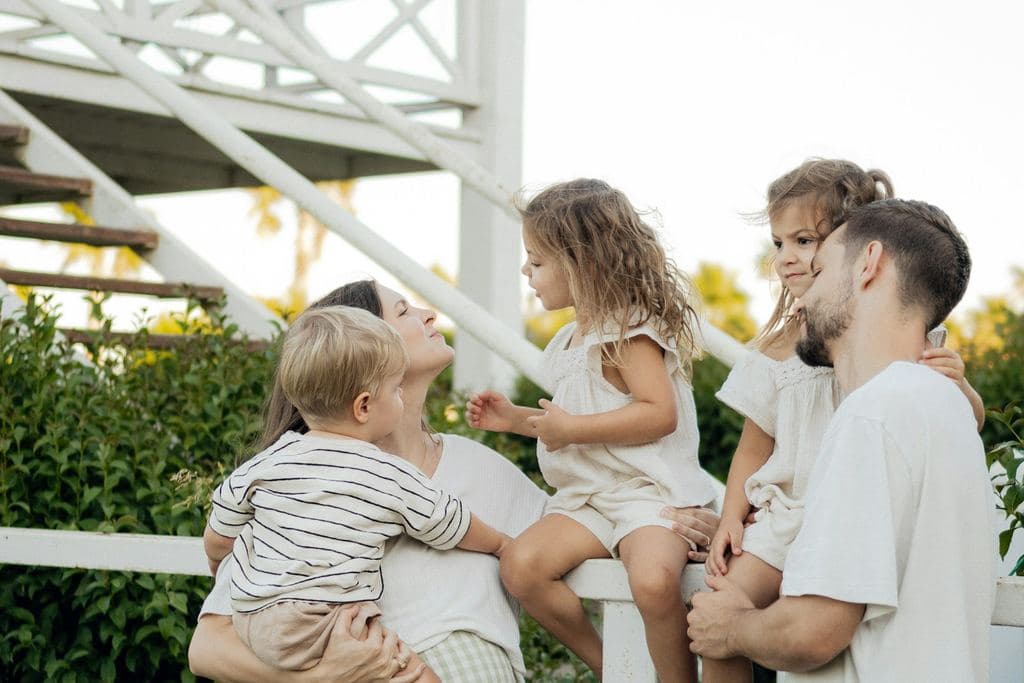 A family together, relaxed and ready for their appointment