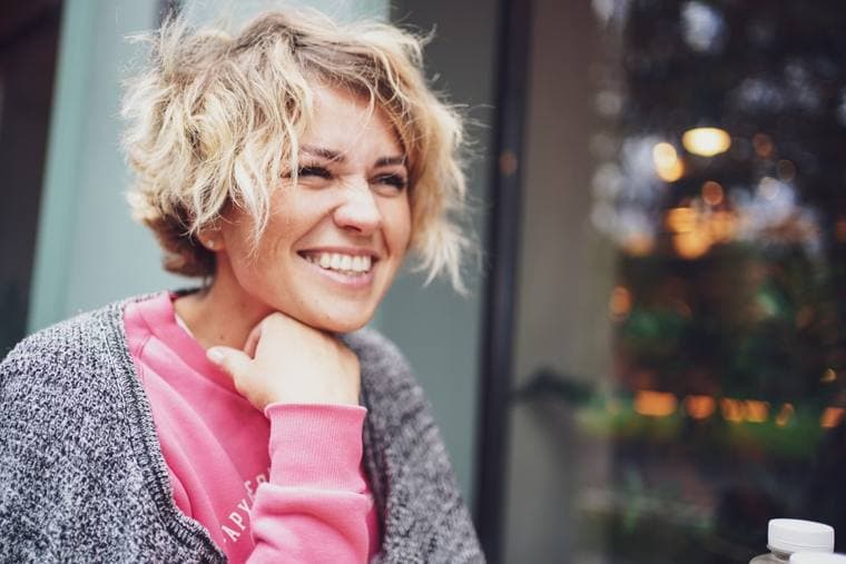 A radiant woman in midlife